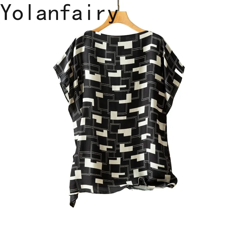 YOLANFAIRY 93% Real Mulberry Silk T Shirts Woman Clothing 2026 Summer Loose Short Sleeve Tshirt Womens Tops Tee Shirt Femme
YOLANFAIRY 93% Real Mulberry Silk T Shirts Woman Clothing 2026 Summer Loose Short Sleeve Tshirt Womens Tops Tee Shirt Femme