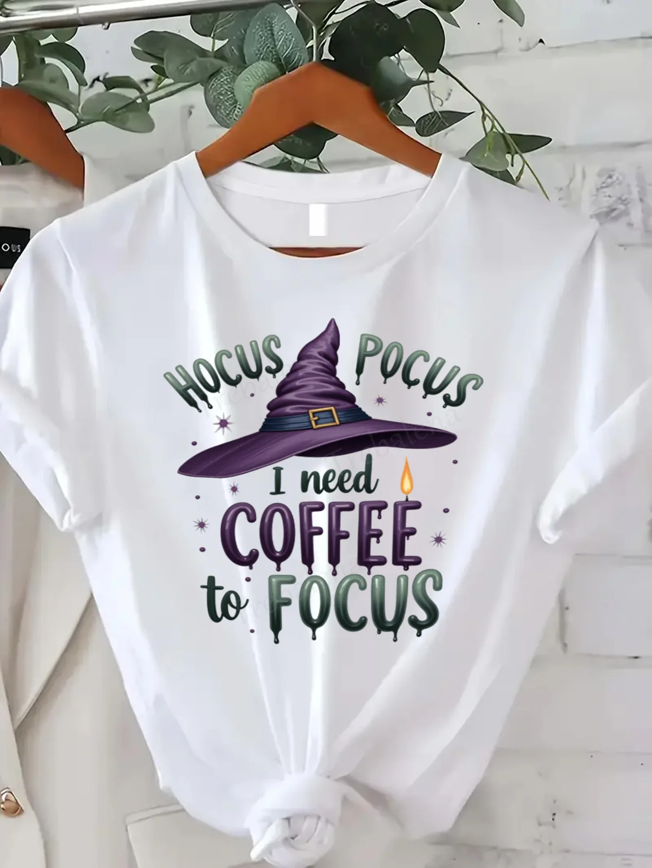 Round Neck T-shirt Hocus Pocus Coffee Witch T-Shirt Women's Plus Size Halloween Fun Tee Short Sleeve Tee Fashion Casual Top
Round Neck T-shirt Hocus Pocus Coffee Witch T-Shirt Women's Plus Size Halloween Fun Tee Short Sleeve Tee Fashion Casual Top