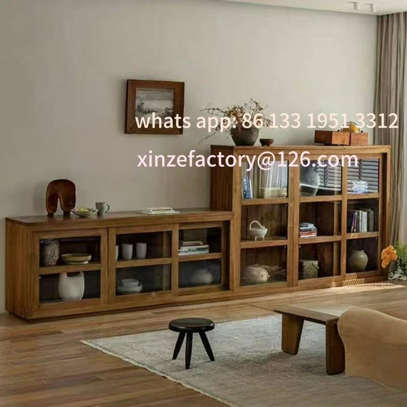 Customizable retro wind solid wood sliding door floor storage cabinet
Customizable retro wind solid wood sliding door floor storage cabinet