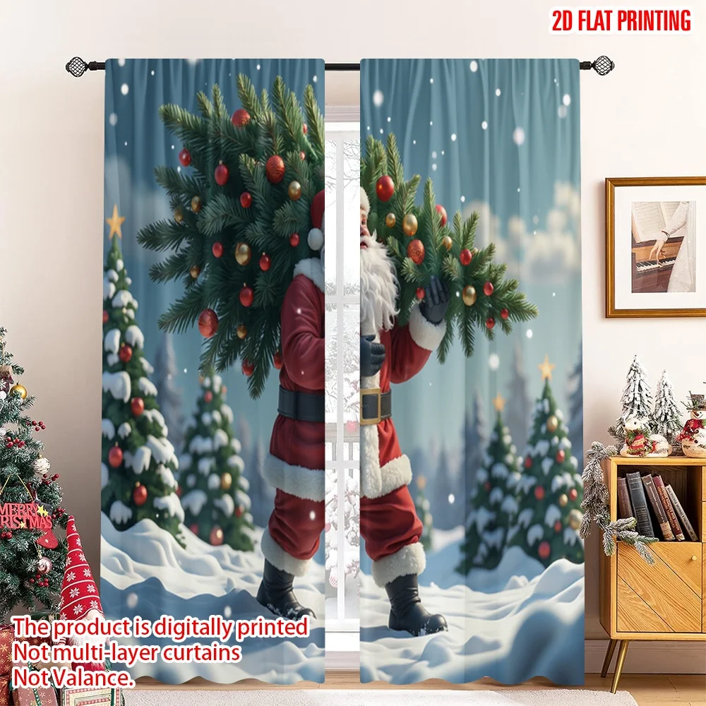 2pcs 2D flat printing Merry Christmas Scene Curtains Santa Claus Christmas Tree Winter Polyester Without Electricity Holiday
2pcs 2D flat printing Merry Christmas Scene Curtains Santa Claus Christmas Tree Winter Polyester Without Electricity Holiday