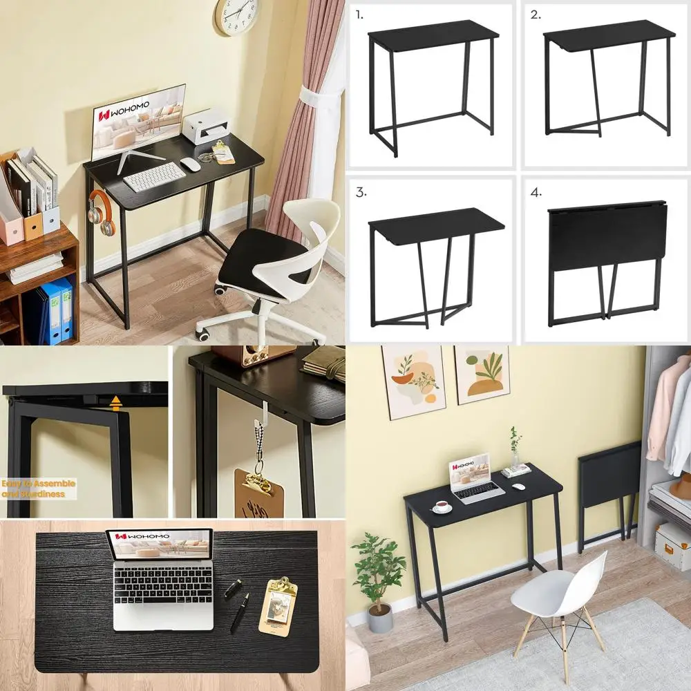Compact Writing Desk: 31.5 Laptop Table, Space-Saving Workstation for Home Office, Easy Assembly, Black
Compact Writing Desk: 31.5 Laptop Table, Space-Saving Workstation for Home Office, Easy Assembly, Black