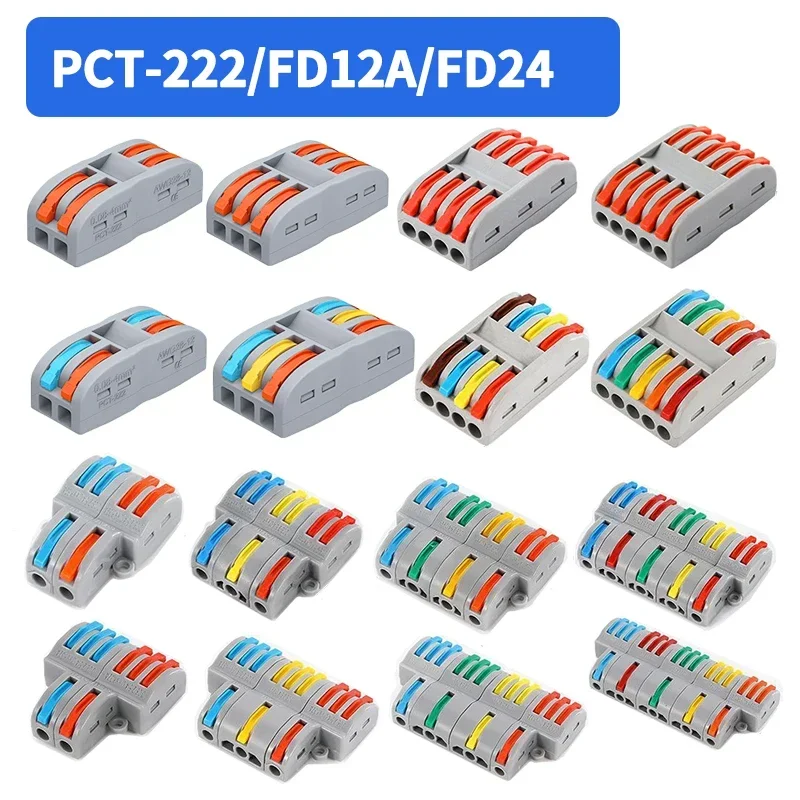 10/100Pcs Lever Wire Connectors, Compact Splicing Wire Connector, 2 3 5 Way Electrical Connectors, for Quick Connect 28-12 AWG
10/100Pcs Lever Wire Connectors, Compact Splicing Wire Connector, 2 3 5 Way Electrical Connectors, for Quick Connect 28-12 AWG