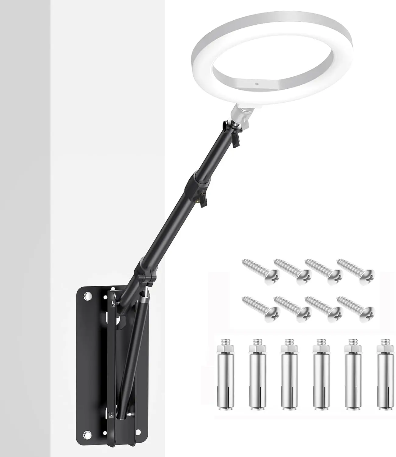 Wall Mount Boom Arm, 51inch/130cm Adjustable Triangle Wall Mounted Support 180º Rotation Save Space Stands for Photograp
Wall Mount Boom Arm, 51inch/130cm Adjustable Triangle Wall Mounted Support 180º Rotation Save Space Stands for Photograp