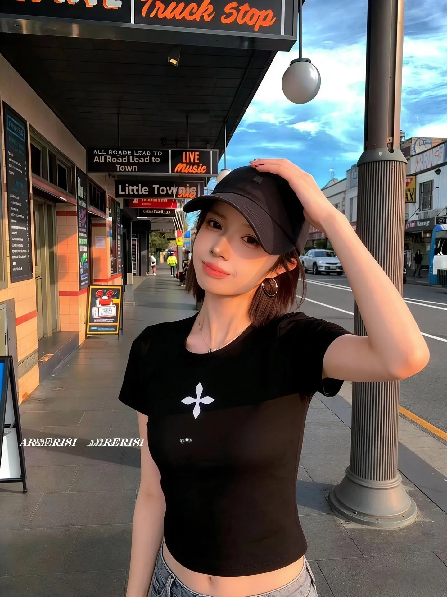 Sporty Slim Fit T-Shirt Cross Print Elastic Short Sleeve Classic Design Casual Style Women's Top for Spring 2026
Sporty Slim Fit T-Shirt Cross Print Elastic Short Sleeve Classic Design Casual Style Women's Top for Spring 2026