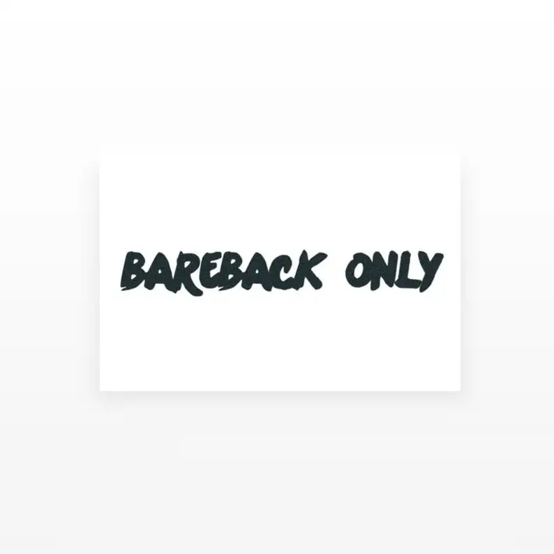 Bareback only english letter hotwife cuckold temporary tattoos,adult waterproof sticker.
Bareback only english letter hotwife cuckold temporary tattoos,adult waterproof sticker.
