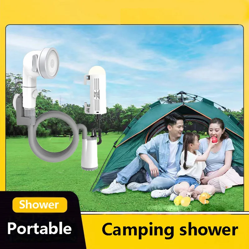 Camp shower, Outdoo Shower Pump with LED lamp,IPX8 Waterproof ,Suitable for Camping,Hiking,Car trips
Camp shower, Outdoo Shower Pump with LED lamp,IPX8 Waterproof ,Suitable for Camping,Hiking,Car trips
