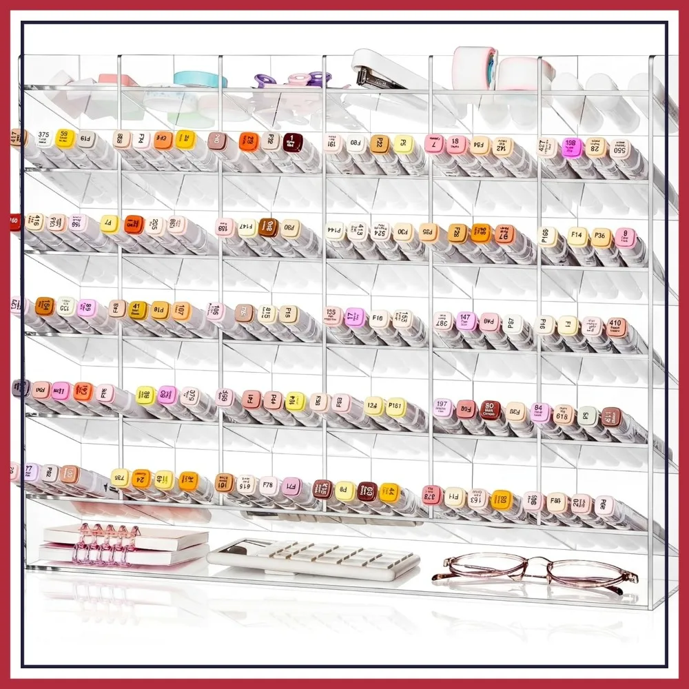 Acrylic Pen Organizer Storage for 420 Markers, Vertical Marker Holder for Desk, Clear, 18x4x14.5 Inch
Acrylic Pen Organizer Storage for 420 Markers, Vertical Marker Holder for Desk, Clear, 18x4x14.5 Inch
