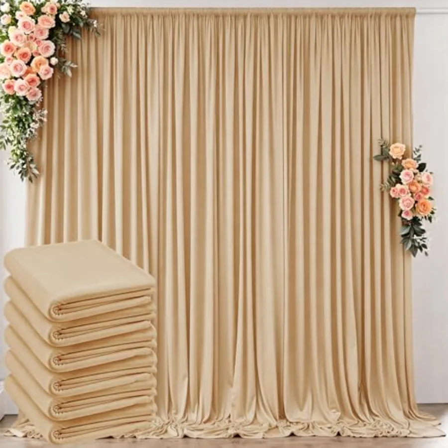 30 ft x 10 ft Wrinkle Free Champagne Polyester Backdrop Curtain for Parties, Graduation, Birthday, Wedding, Stage 6 Panels, 10f
30 ft x 10 ft Wrinkle Free Champagne Polyester Backdrop Curtain for Parties, Graduation, Birthday, Wedding, Stage 6 Panels, 10f
