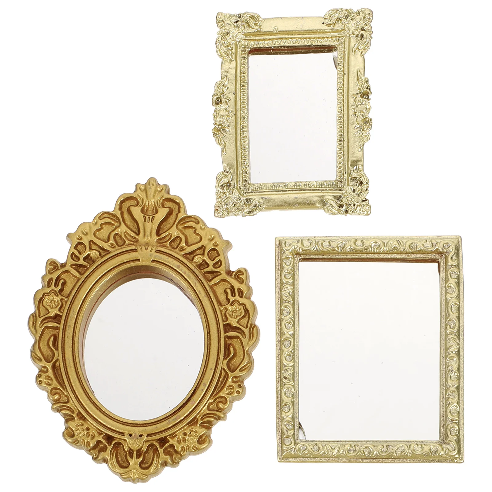 3 Pcs Miniature Classical Carving Mirrors Lightweight Wear resistant Plastic Dollhouse Decor Tiny Household Children Toy Mini
3 Pcs Miniature Classical Carving Mirrors Lightweight Wear resistant Plastic Dollhouse Decor Tiny Household Children Toy Mini