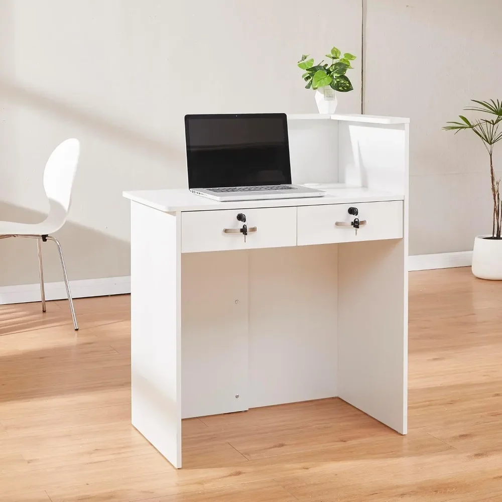 1Reception Desk w/Two Lockable Drawers,Retail Counter with Cable Management Holes,Small Front Desk for Salon Lobby Office Home
1Reception Desk w/Two Lockable Drawers,Retail Counter with Cable Management Holes,Small Front Desk for Salon Lobby Office Home