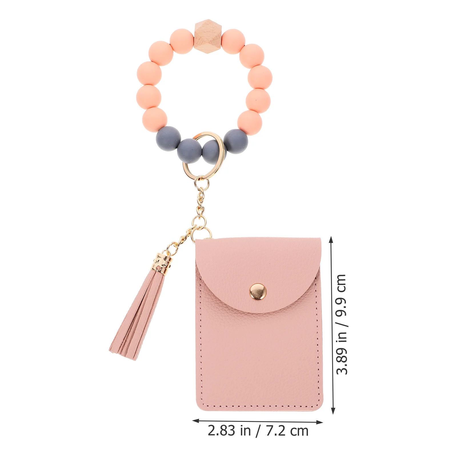 Small PU Wristlet Keychain Silicone Bead Bracelet Wallet Tassel Lipstick Holder Card Holder Keychain Wristlet for Women
Small PU Wristlet Keychain Silicone Bead Bracelet Wallet Tassel Lipstick Holder Card Holder Keychain Wristlet for Women