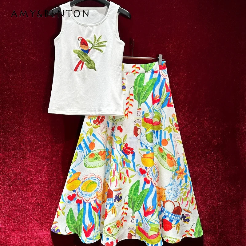 Elegant High-end Matching Set 2026 New Summer Embroidered Short Sleeve Top And Skirt Classic Socialite Style Two Piece Outfits
Elegant High-end Matching Set 2026 New Summer Embroidered Short Sleeve Top And Skirt Classic Socialite Style Two Piece Outfits