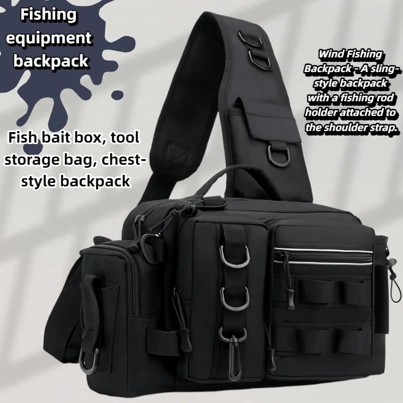 Fishing tackle backpack with bait box gear storage bag, men's fishing backpack, rod support suspender bag, for outdoor fishing
Fishing tackle backpack with bait box gear storage bag, men's fishing backpack, rod support suspender bag, for outdoor fishing