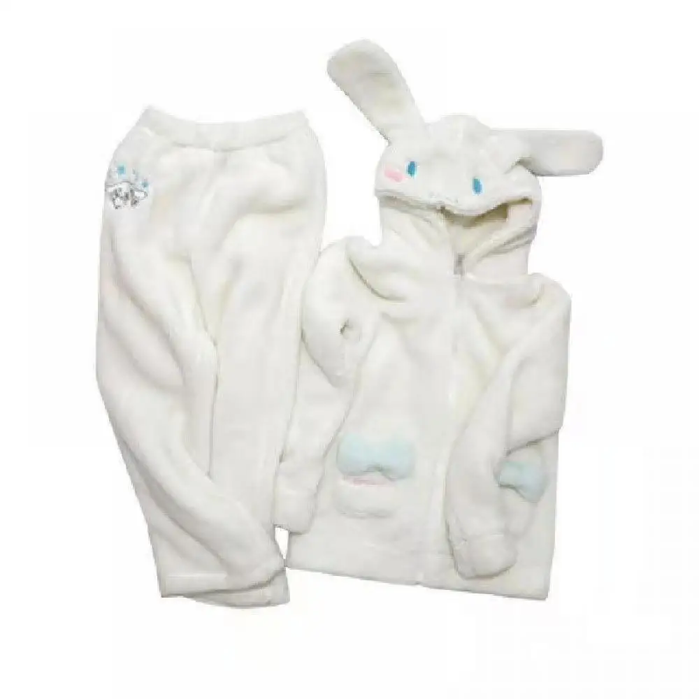 Sanrio Cinnamoroll Cartoon Women Coral Velvet Pajamas Suit Anime Winter Plush Hooded Flannel Thick Cute Warm Homeclothes Suit
Sanrio Cinnamoroll Cartoon Women Coral Velvet Pajamas Suit Anime Winter Plush Hooded Flannel Thick Cute Warm Homeclothes Suit