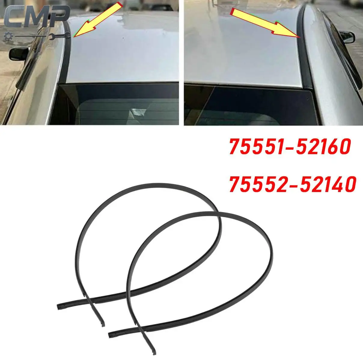 2Pcs L+R Side Roof Drip Moulding Trim Set 7555152160 7555252140 for Toyota Yaris Sedan 2007-2011 Roof Seal Strip Trim Replace
2Pcs L+R Side Roof Drip Moulding Trim Set 7555152160 7555252140 for Toyota Yaris Sedan 2007-2011 Roof Seal Strip Trim Replace