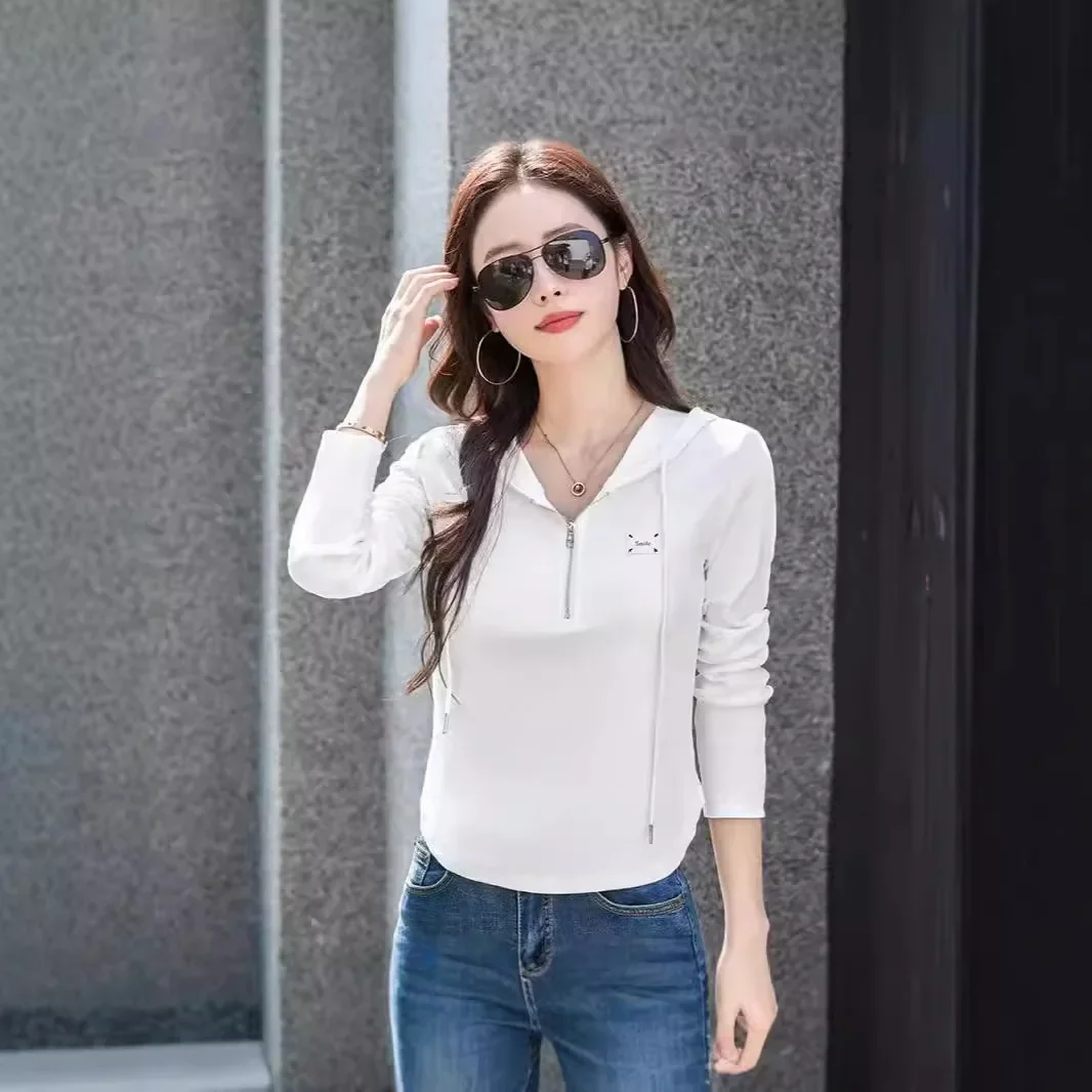New 2025 Spring and Autumn Women Clothing Solid Versatile Slim-fit Hooded Sweater Zipper Pullover Long Sleeve Tops
New 2025 Spring and Autumn Women Clothing Solid Versatile Slim-fit Hooded Sweater Zipper Pullover Long Sleeve Tops