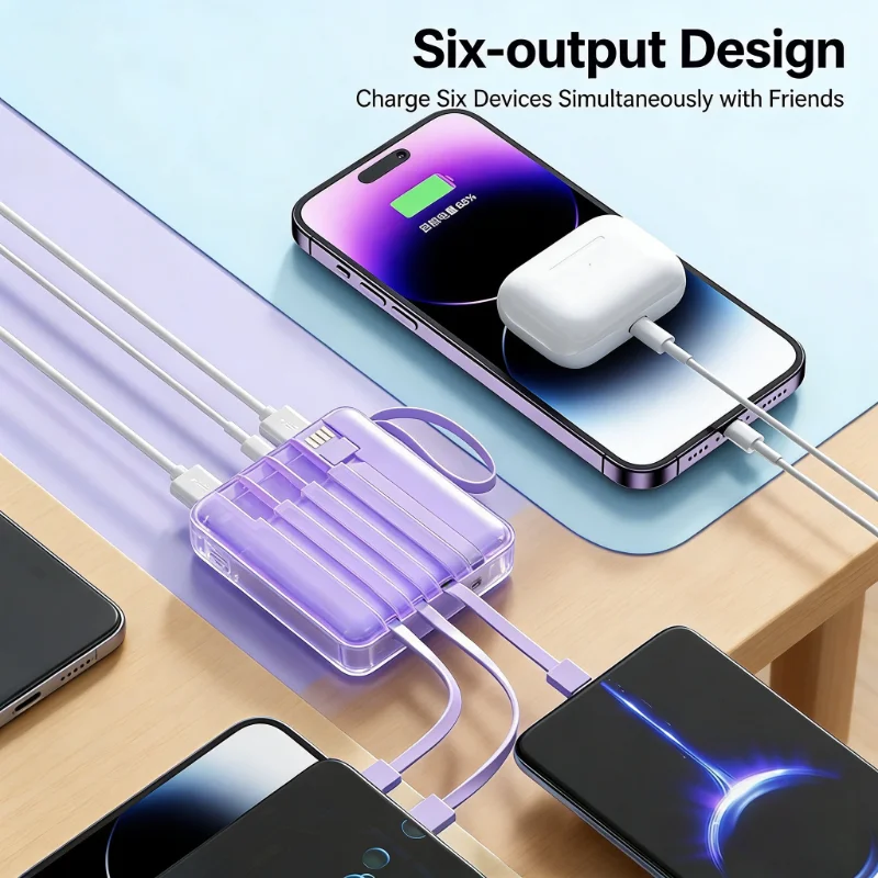 Ультратонкий внешний аккумулятор на 20000 мАч со встроенным кабелем и быстрой зарядкой, портативное зарядное устройство большой емкости для путешествий и активного отдыха
Ультратонкий внешний аккумулятор на 20000 мАч со встроенным кабелем и быстрой зарядкой, портативное зарядное устройство большой емкости для путешествий и активного отдыха