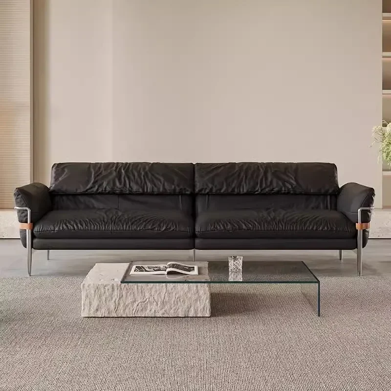 Furniture sofa black leather so fa size apartment living room retr o straight row three-pers on so fa leather
Furniture sofa black leather so fa size apartment living room retr o straight row three-pers on so fa leather