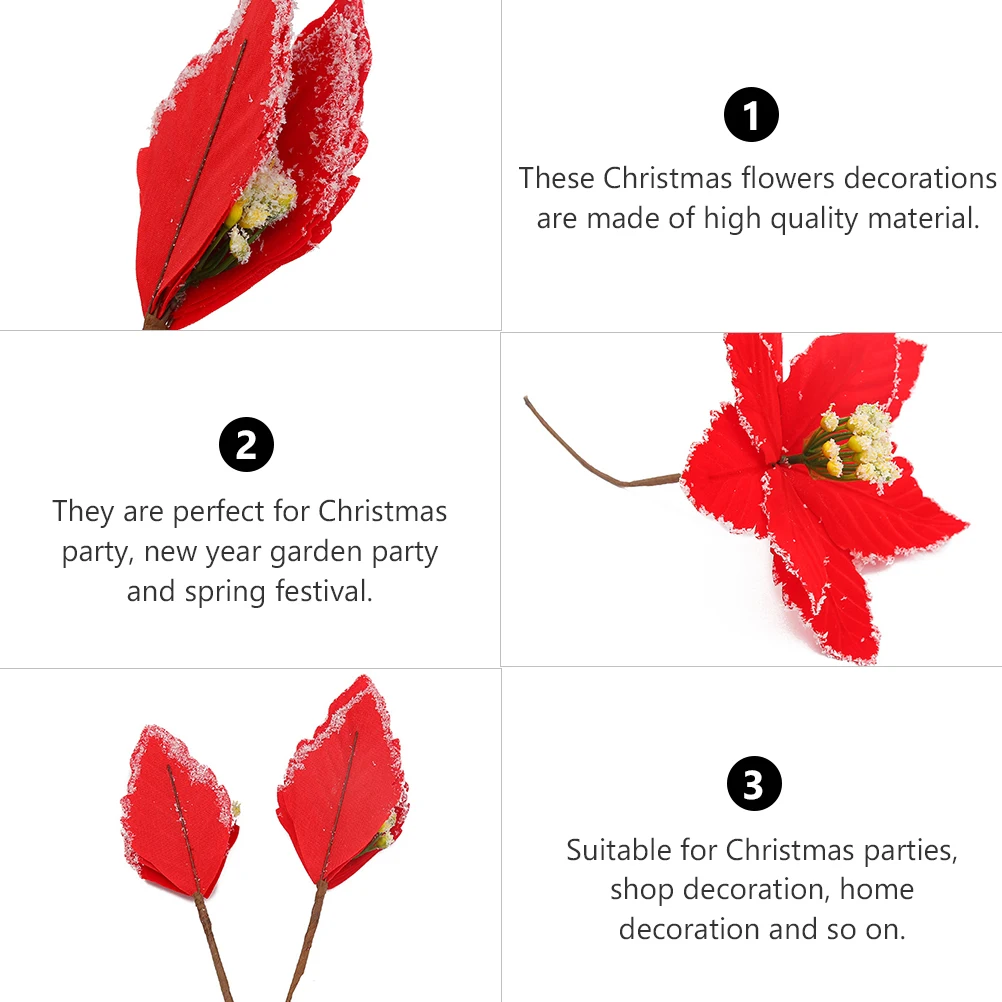 2 Pcs Pendant Flower Decoration Faux Flowers Cloth Poinsettias for Christmas Tree Decorative Artificial
2 Pcs Pendant Flower Decoration Faux Flowers Cloth Poinsettias for Christmas Tree Decorative Artificial