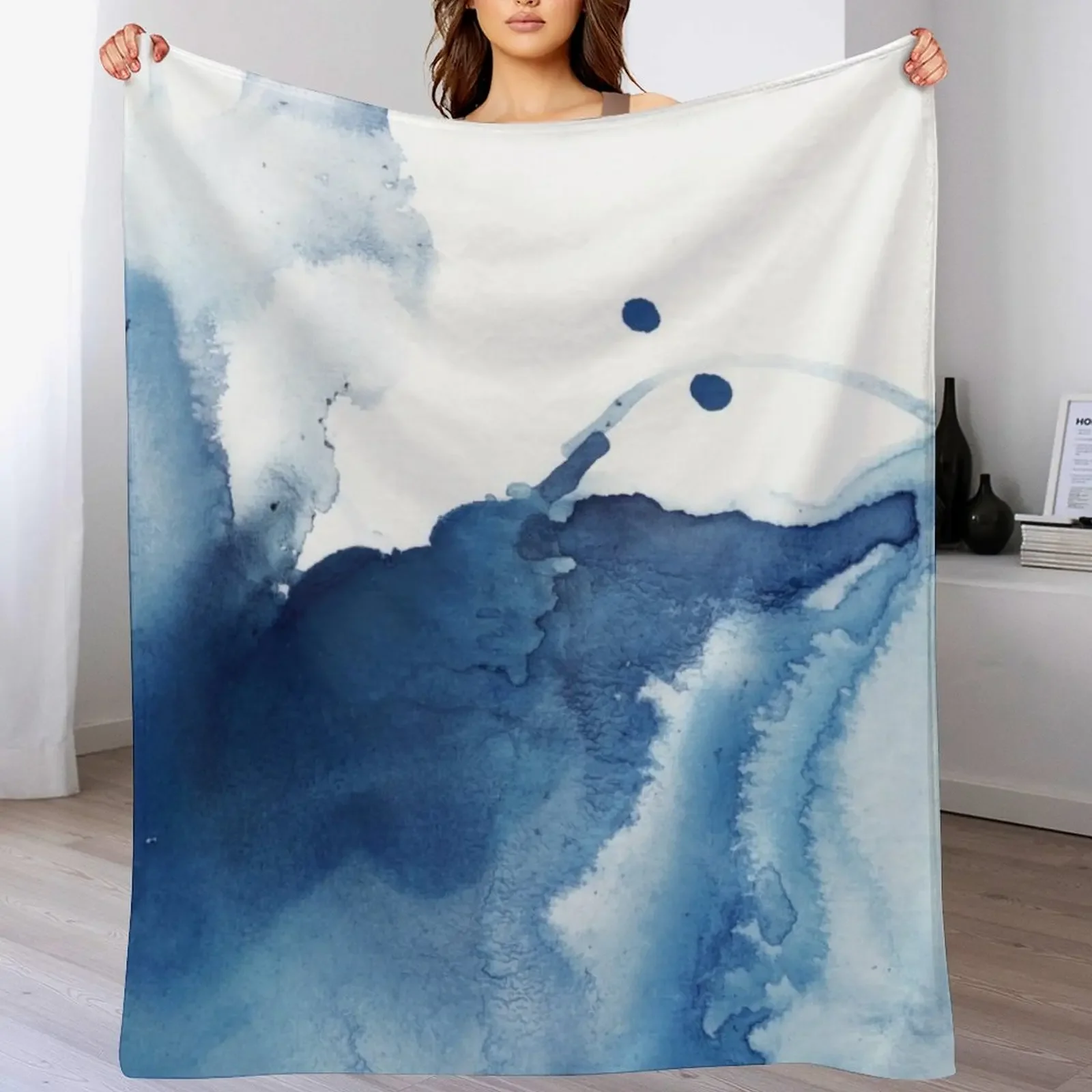 Indigo Blue Sea, Abstract Ink Painting Throw Blanket Ultra Soft Flannel Fleece Blanket for All Seasons
Indigo Blue Sea, Abstract Ink Painting Throw Blanket Ultra Soft Flannel Fleece Blanket for All Seasons