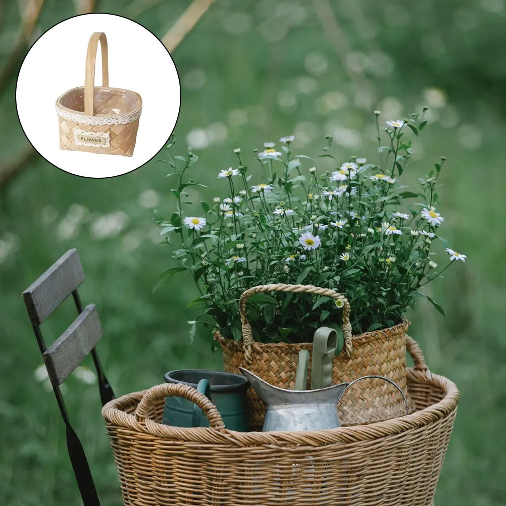 1Pcs Hand-Woven Flower Basket Wooden Decorative Basket Portable Floral Storage Container for Wedding Banquet Party Photo Prop
1Pcs Hand-Woven Flower Basket Wooden Decorative Basket Portable Floral Storage Container for Wedding Banquet Party Photo Prop