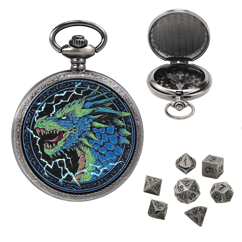 2026 Colorful Dragon Dice Box Pocket Watch Dice Metal Dice Case Western Dragon Pocket Watch DND Dice for RPG D&D Dice Plyer
2026 Colorful Dragon Dice Box Pocket Watch Dice Metal Dice Case Western Dragon Pocket Watch DND Dice for RPG D&D Dice Plyer