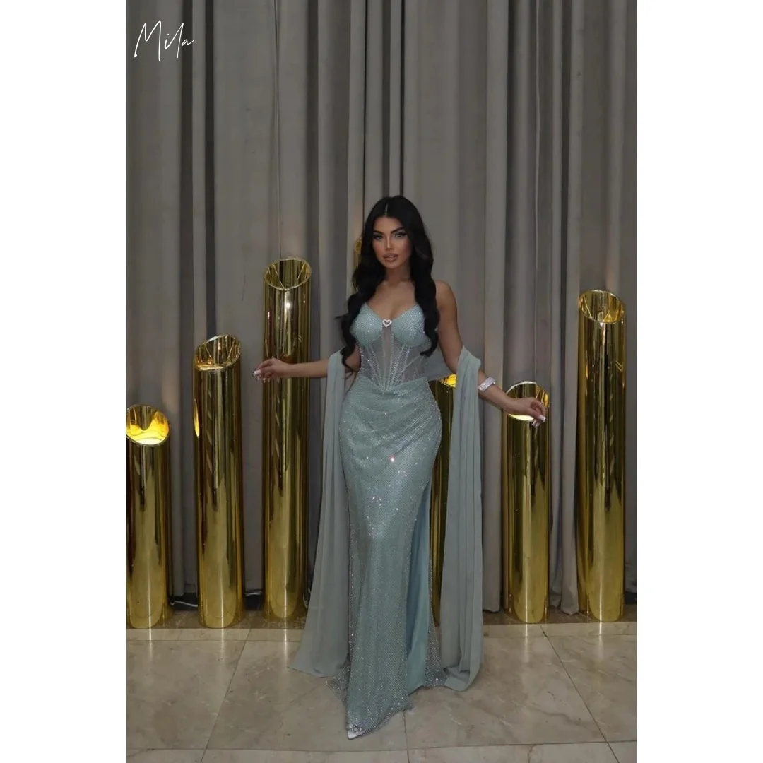 Мила Светло-мятное платье для выпускного вечера с пайетками на тонких бретельках Вечернее платье по индивидуальному заказу с накидкой в форме сердца Декор с высоким разрезом Vestidos de Gala
Мила Светло-мятное платье для выпускного вечера с пайетками на тонких бретельках Вечернее платье по индивидуальному заказу с накидкой в форме сердца Декор с высоким разрезом Vestidos de Gala