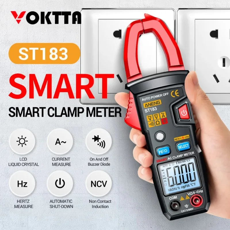 ANENG ST183 intelligent digital clamp meter AC/DC clamp ammeter digital backlight clamp meter
ANENG ST183 intelligent digital clamp meter AC/DC clamp ammeter digital backlight clamp meter