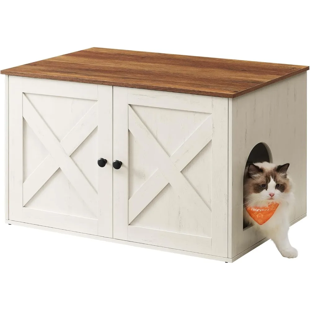 Cat Litter Box Enclosure with Removable Divider, Indoor Cat House, End Table, Honey Brown and Rustic
Cat Litter Box Enclosure with Removable Divider, Indoor Cat House, End Table, Honey Brown and Rustic