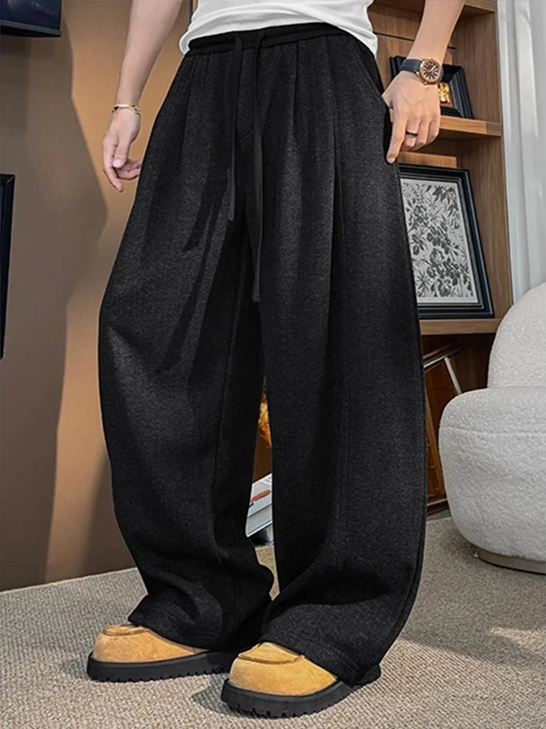 Мужские шерстяные широкие брюки-джоггеры Bla для осени и зимы, утепленные, свободные, повседневные, в стиле BF, прямого кроя, для комфортного отдыха
Мужские шерстяные широкие брюки-джоггеры Bla для осени и зимы, утепленные, свободные, повседневные, в стиле BF, прямого кроя, для комфортного отдыха