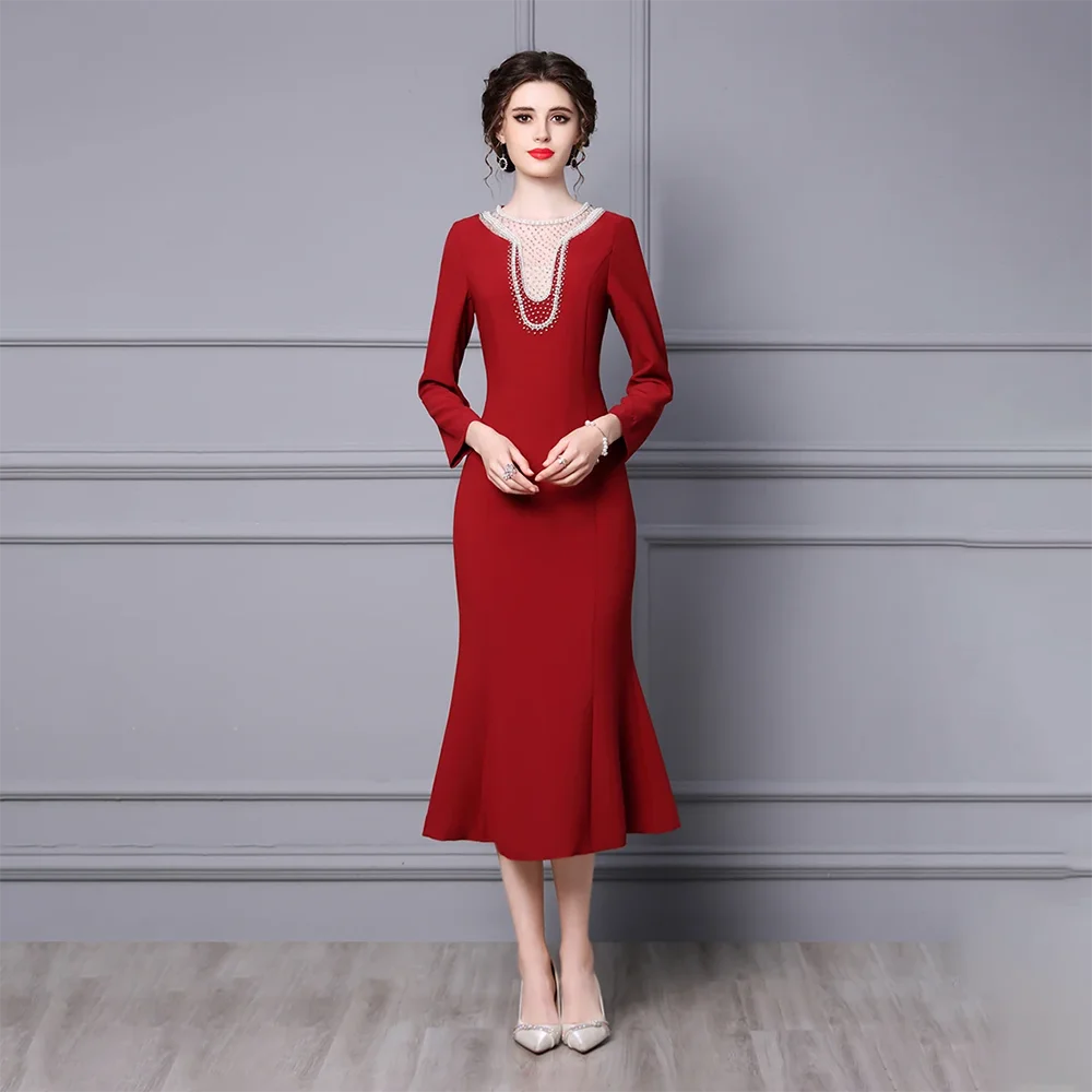 2024 New Elegant Luxury Beading Midi Mermaid Evening Party Dress Spring Fashion Women Long Sleeve Dress
2024 New Elegant Luxury Beading Midi Mermaid Evening Party Dress Spring Fashion Women Long Sleeve Dress