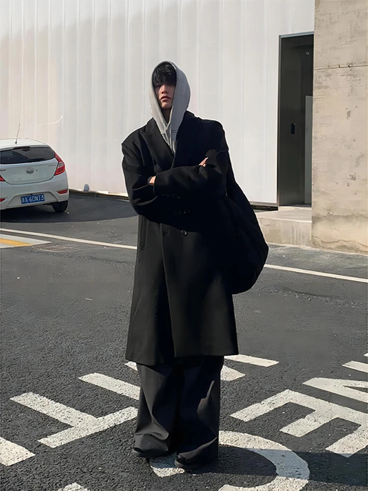 Cleanfit Men's Woolen Coat Bla Over-Knee Briti Sle Windbreaker Mid-Length Korean Version Coat for Autumn And Winter
Cleanfit Men's Woolen Coat Bla Over-Knee Briti Sle Windbreaker Mid-Length Korean Version Coat for Autumn And Winter