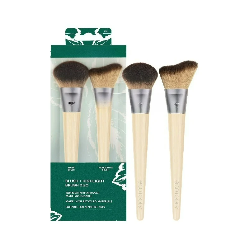 Blush + Highlight Brush Duo, Face Makeup Brushes, 2 Piece Set
Blush + Highlight Brush Duo, Face Makeup Brushes, 2 Piece Set