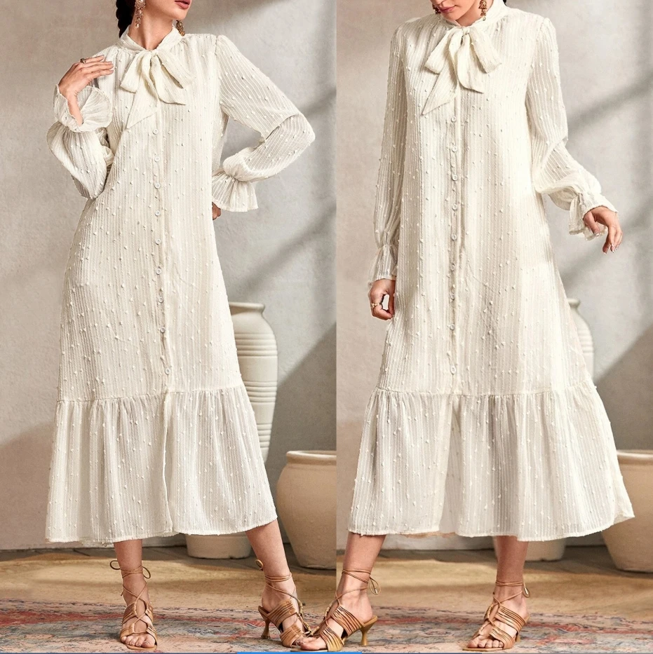 Fashion Women Muslim Maxi Dress Ruffled Jacquard Chiffon Dubai Abaya Turkey Kaftan Islamic Jalabiya Gown Musulmane Femme Vestido
Fashion Women Muslim Maxi Dress Ruffled Jacquard Chiffon Dubai Abaya Turkey Kaftan Islamic Jalabiya Gown Musulmane Femme Vestido