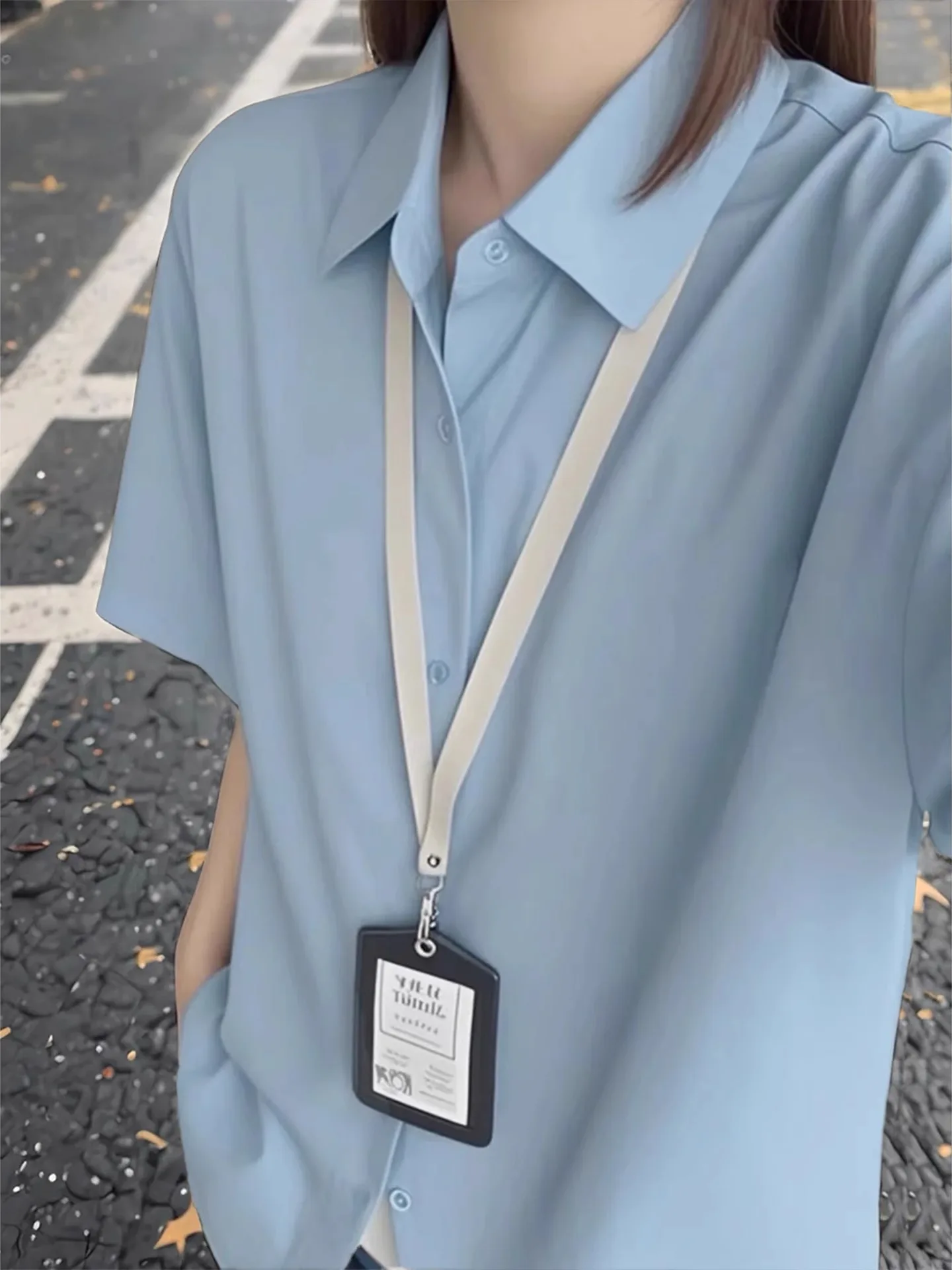 Tian Blue Ice Silk ort Sve Men's irt Summer Thin Drapey Sun Protection Couple's Outerwear Loose Fit Youth Faion
Tian Blue Ice Silk ort Sve Men's irt Summer Thin Drapey Sun Protection Couple's Outerwear Loose Fit Youth Faion