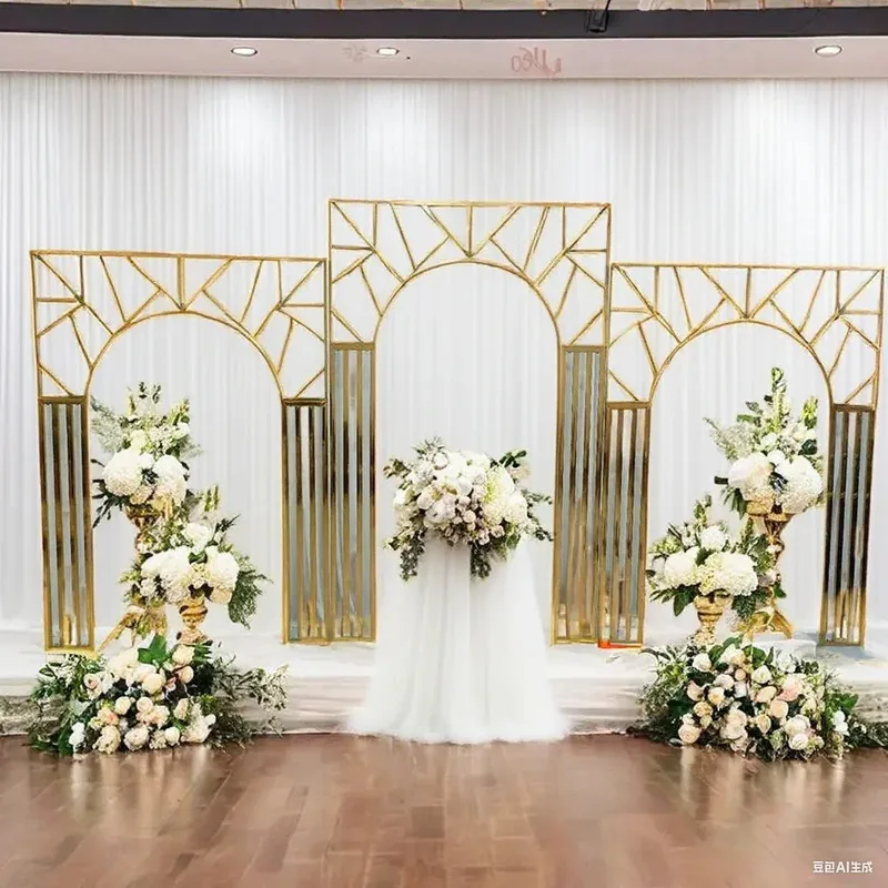 1/3PCS Gold-Plated Wedding Arch with Irregular Multi-Bar Screen: Unique Prop for Party Stage Decoration
1/3PCS Gold-Plated Wedding Arch with Irregular Multi-Bar Screen: Unique Prop for Party Stage Decoration