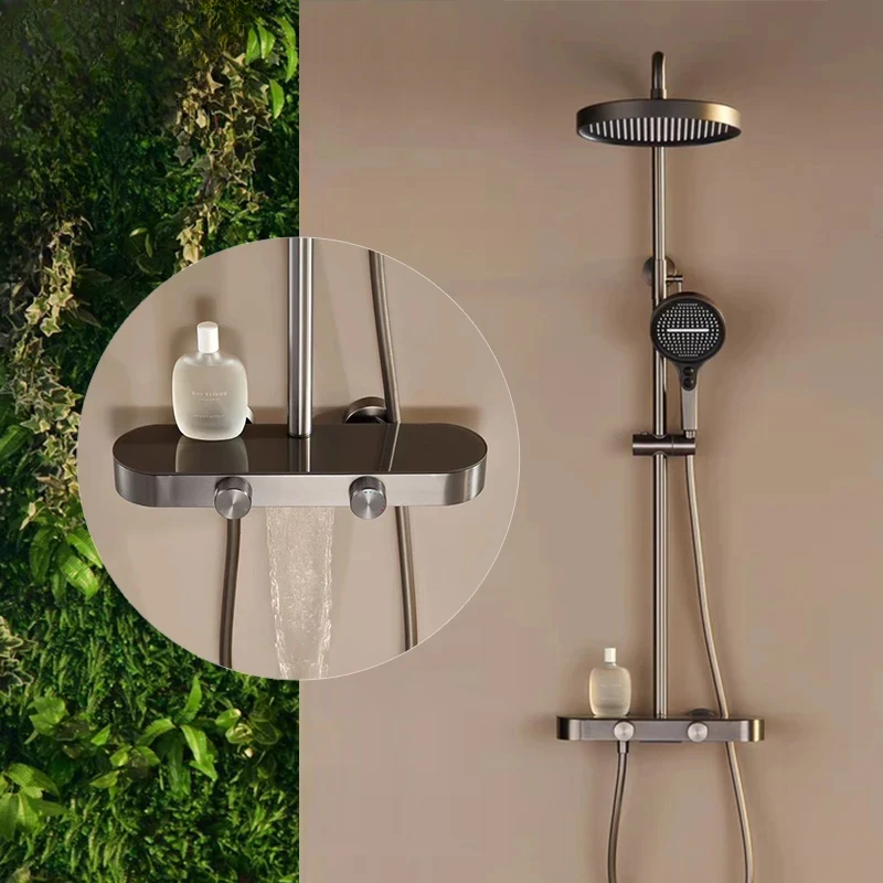 Shower System Set Bathroom Shower Faucet Set 3-way Rainfall Mixer Crane With Hand Grey White
Shower System Set Bathroom Shower Faucet Set 3-way Rainfall Mixer Crane With Hand Grey White