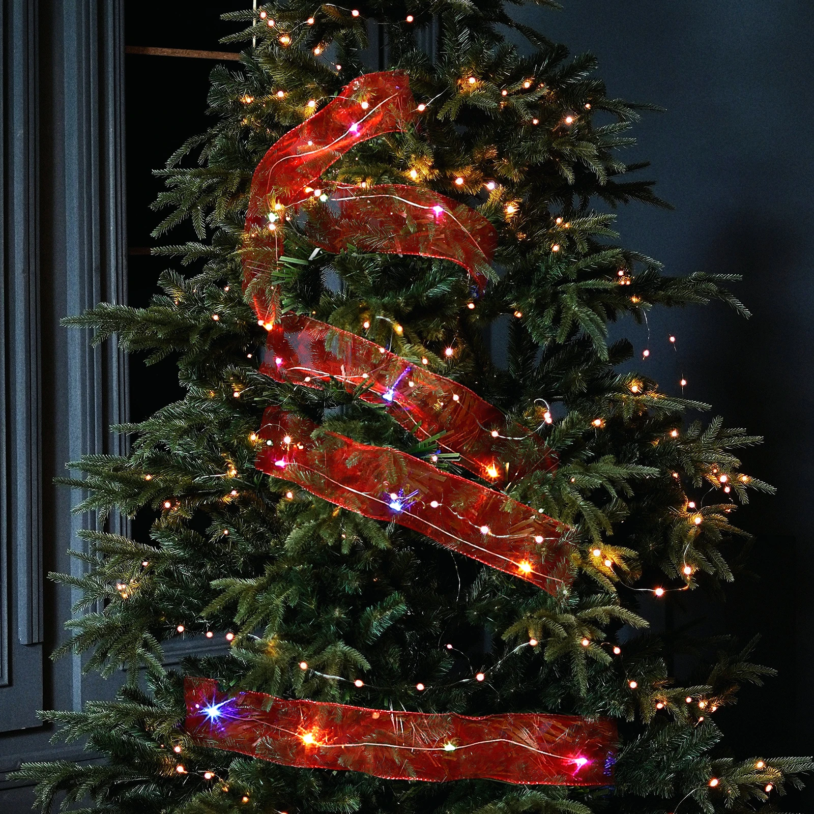 Christmas Tree Double Ribbon String Decorations Holiday Xmas Ribbons LED Light Lights 
Christmas Tree Double Ribbon String Decorations Holiday Xmas Ribbons LED Light Lights