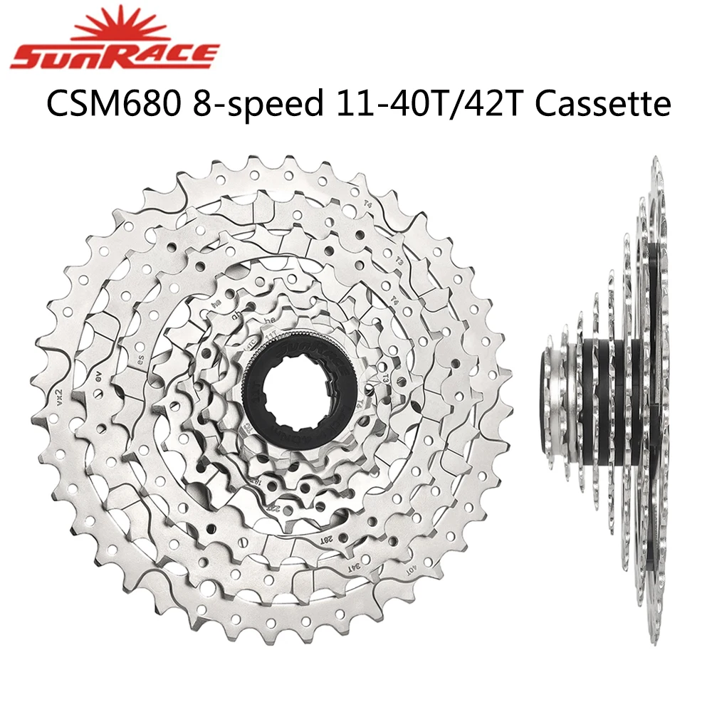 Велосипедная кассета SUNRACE CSM680, 8 скоростей, Звездочка для горного велосипеда, 11-40T/42T, серебристо-черный, свободное колесо для велосипеда Shimano Sram
Велосипедная кассета SUNRACE CSM680, 8 скоростей, Звездочка для горного велосипеда, 11-40T/42T, серебристо-черный, свободное колесо для велосипеда Shimano Sram