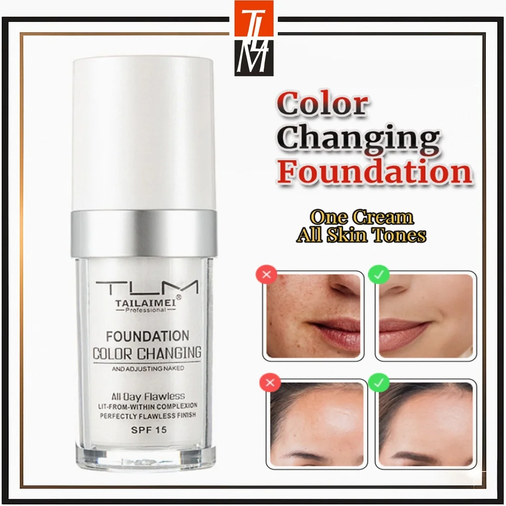 TLM TAILAIMEI F054-B Color Changing Foundation Magic Foundation Makeup Full Coverage Base Maquillaje Long Lasting Makeup Base
TLM TAILAIMEI F054-B Color Changing Foundation Magic Foundation Makeup Full Coverage Base Maquillaje Long Lasting Makeup Base