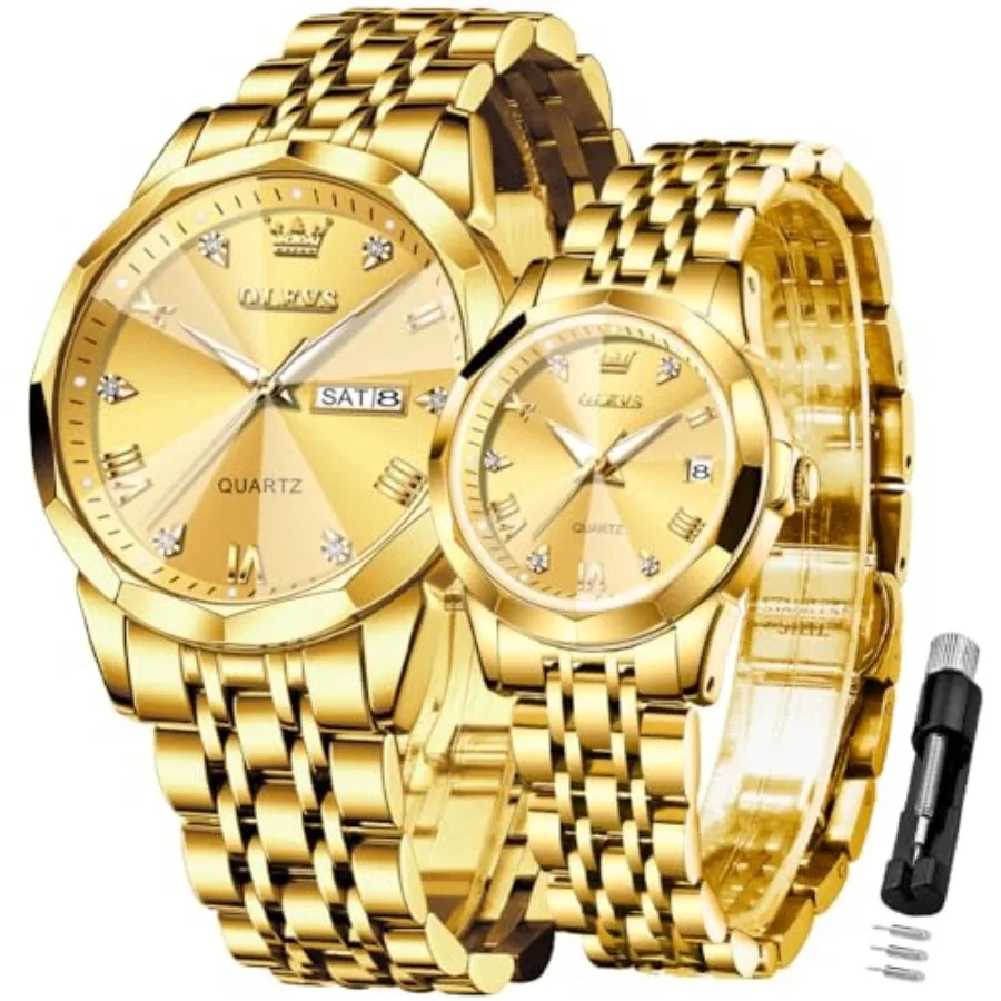 OLEVS Valentines Couple Pair Quartz Watches Lumius Calendar Date Window 3ATM Waterproof, Casual Stainless Steel His and Hers Wr
OLEVS Valentines Couple Pair Quartz Watches Lumius Calendar Date Window 3ATM Waterproof, Casual Stainless Steel His and Hers Wr