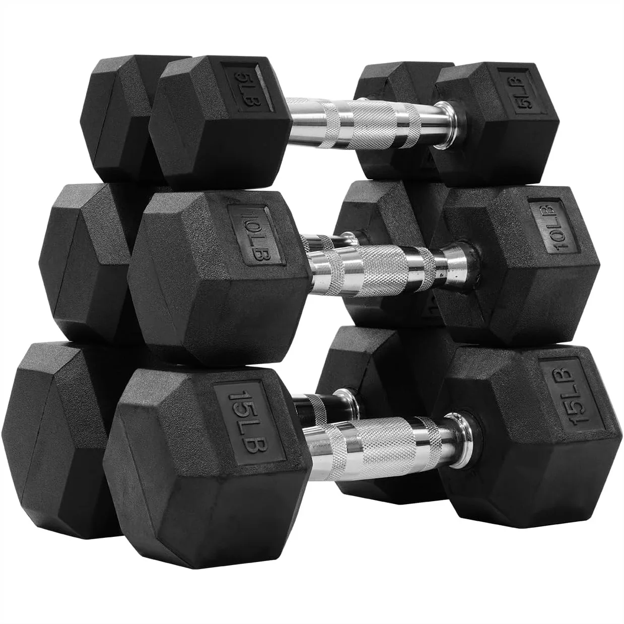 Rubber Encased Hex Dumbbell Set, Contoured Handle for Strength Training & Full Body Workout, 60LB to 550LB
Rubber Encased Hex Dumbbell Set, Contoured Handle for Strength Training & Full Body Workout, 60LB to 550LB