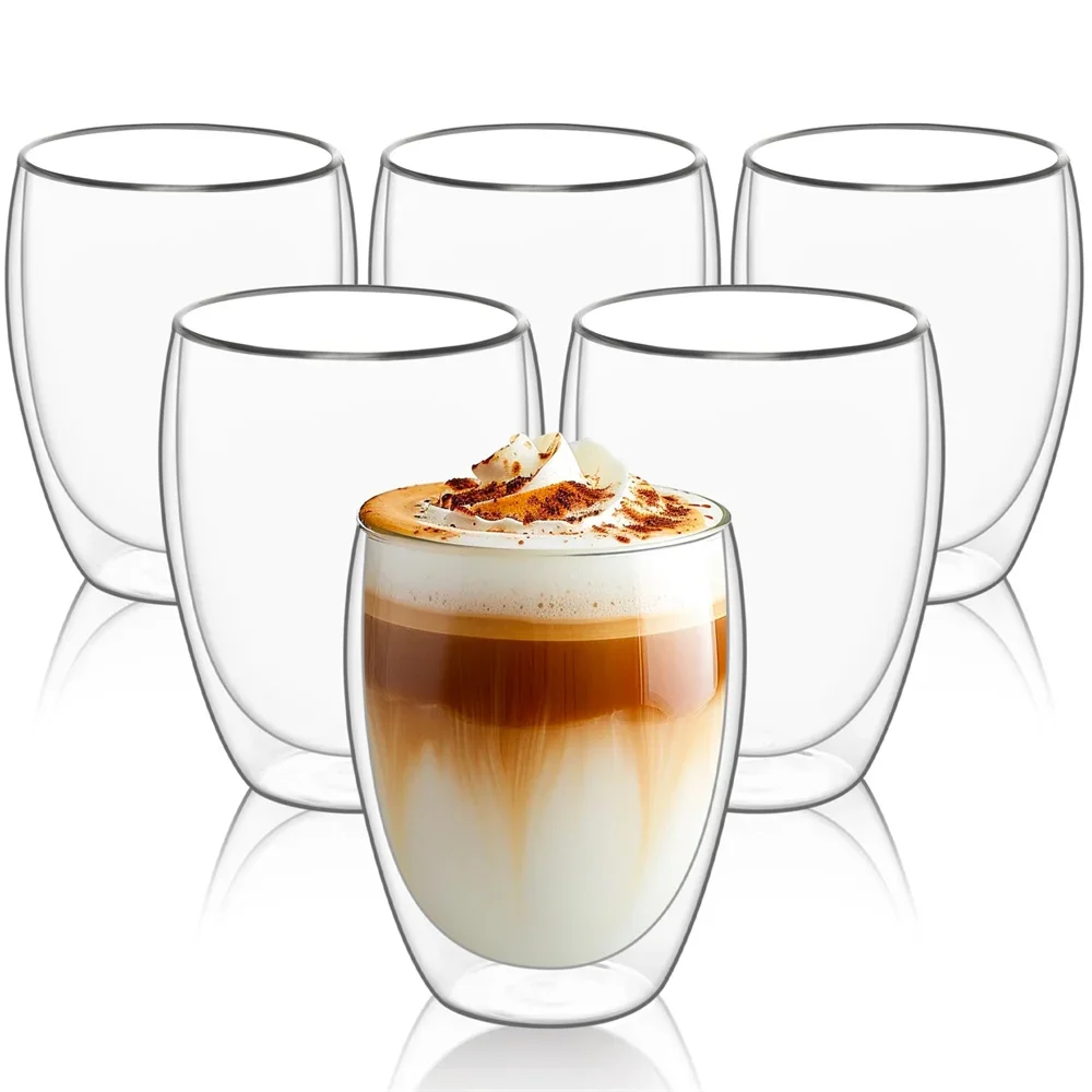 6pcs Double-Wall Insulated Glass Espresso Cups 80/150/250/350/450ml Insulated Thermal Glass Coffee Mug for Tea/Juice/Milk, Latte
6pcs Double-Wall Insulated Glass Espresso Cups 80/150/250/350/450ml Insulated Thermal Glass Coffee Mug for Tea/Juice/Milk, Latte