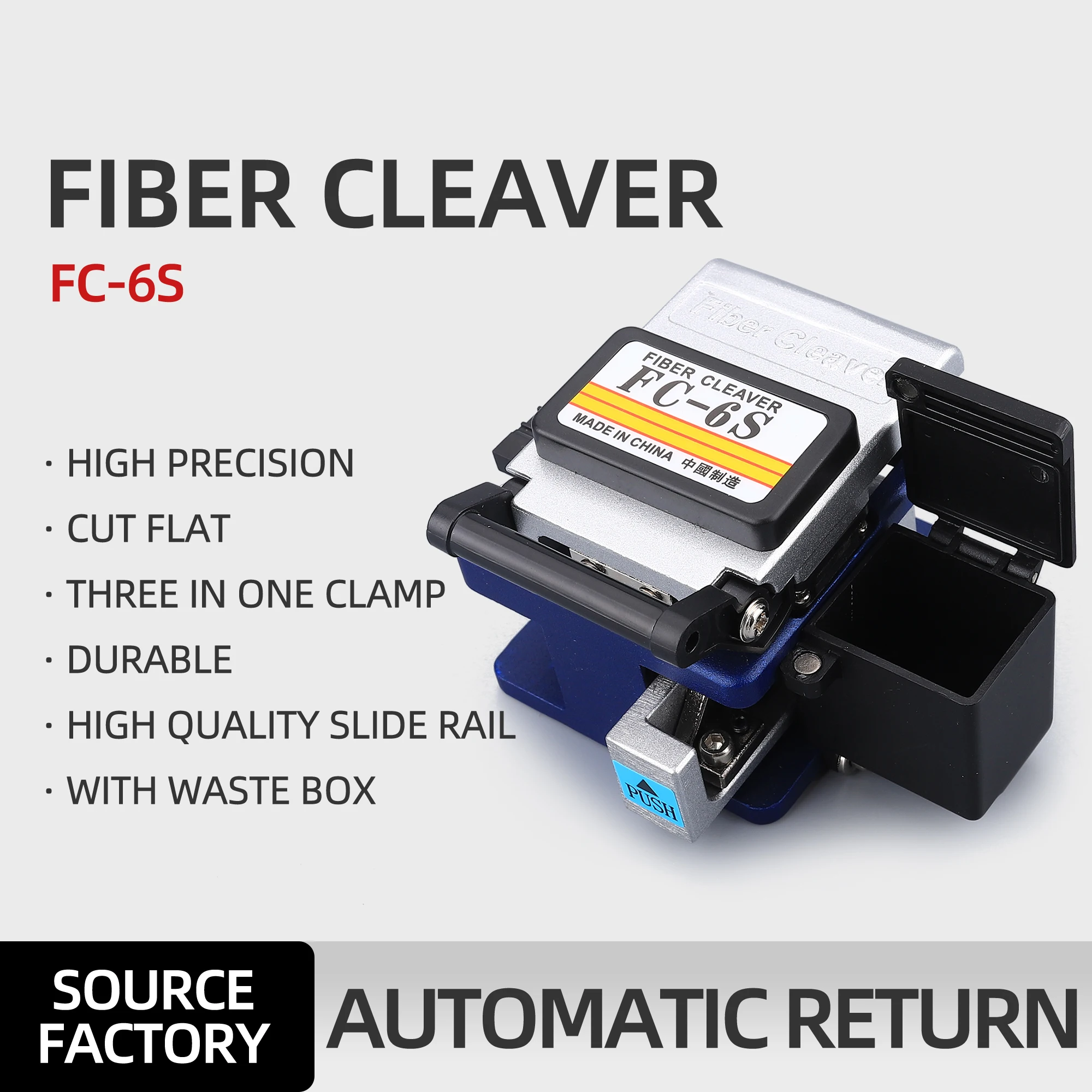 Fiber Optic Cutting Tool FC-6S Cutting Blade With Waste Fiber Bucket And 12 Sided Blade Fiber Optic Cutting Tool
Fiber Optic Cutting Tool FC-6S Cutting Blade With Waste Fiber Bucket And 12 Sided Blade Fiber Optic Cutting Tool