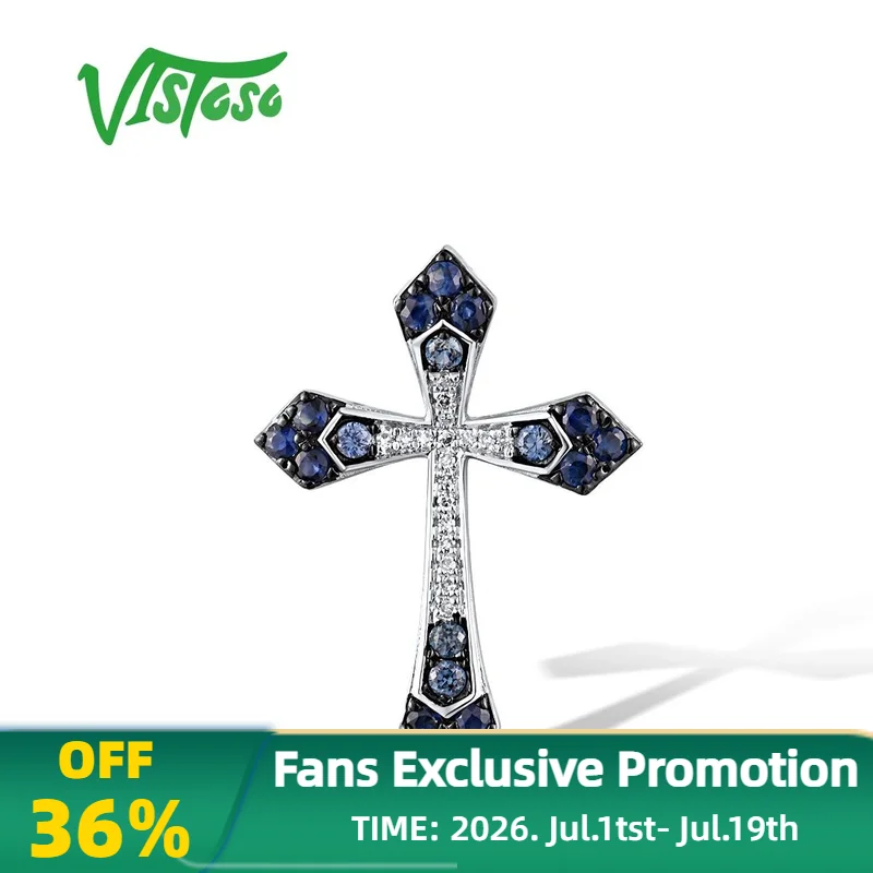 VISTOSO Real 14K 585 White Gold Pendant For Women Sparkling Diamond Blue Sapphire Classic Cross Trendy Party Gift Fine Jewelry
VISTOSO Real 14K 585 White Gold Pendant For Women Sparkling Diamond Blue Sapphire Classic Cross Trendy Party Gift Fine Jewelry