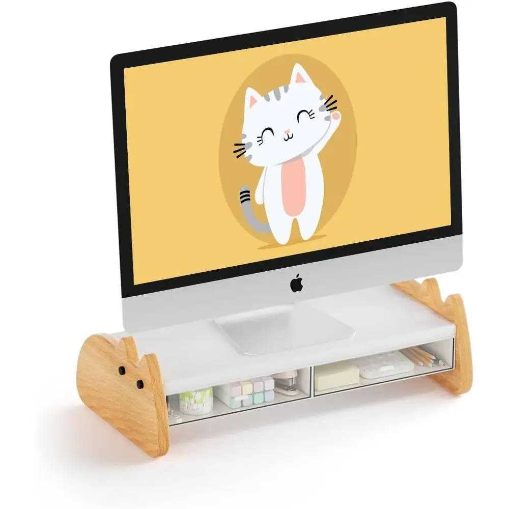 Wooden & MDF Laptop Stand with Acrylic Desk Organizer, Holds 15.7 Devices, Cute Cat Design
Wooden & MDF Laptop Stand with Acrylic Desk Organizer, Holds 15.7 Devices, Cute Cat Design
