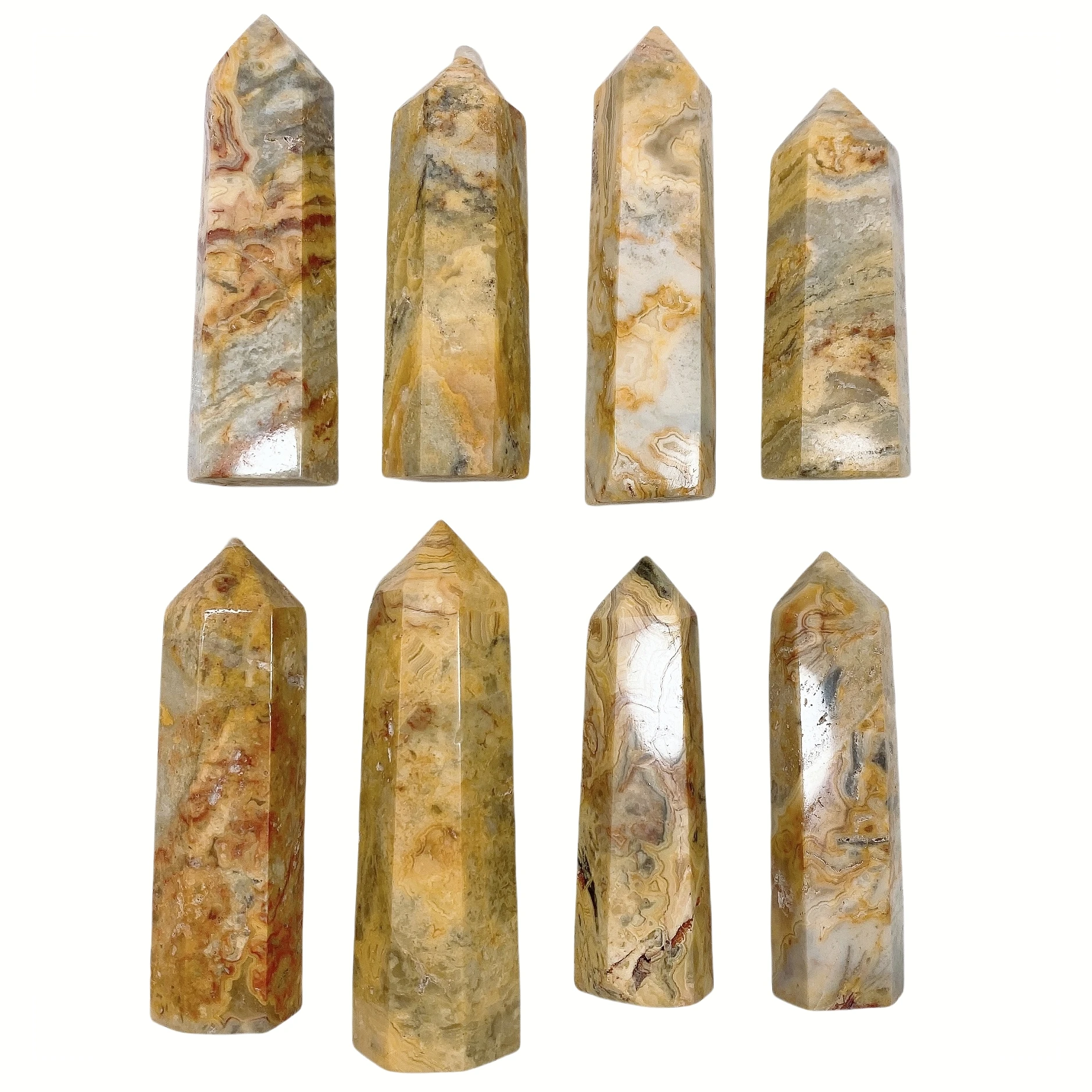 70-90MM Natural Crystal Crazy Agate Column Energy Stones Polished Tower Crystal Energy Healing Room Ornament Home Decor Gifts
70-90MM Natural Crystal Crazy Agate Column Energy Stones Polished Tower Crystal Energy Healing Room Ornament Home Decor Gifts