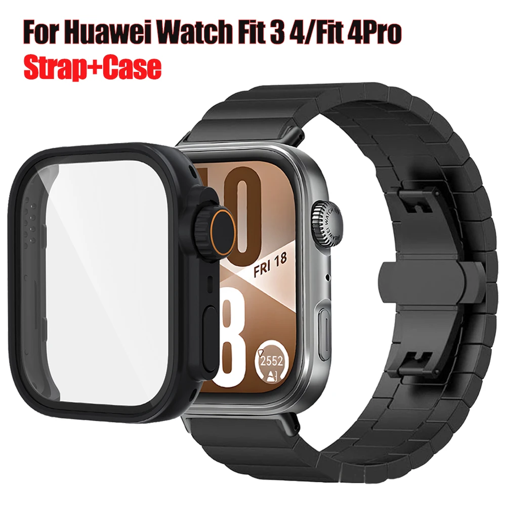 Чехол + ремешок из нержавеющей стали для Huawei Watch Fit4/Fit 4Pro, защитный металлический ремешок для ультра-футляра для Huawei Watch Fit 3, чехол
Чехол + ремешок из нержавеющей стали для Huawei Watch Fit4/Fit 4Pro, защитный металлический ремешок для ультра-футляра для Huawei Watch Fit 3, чехол