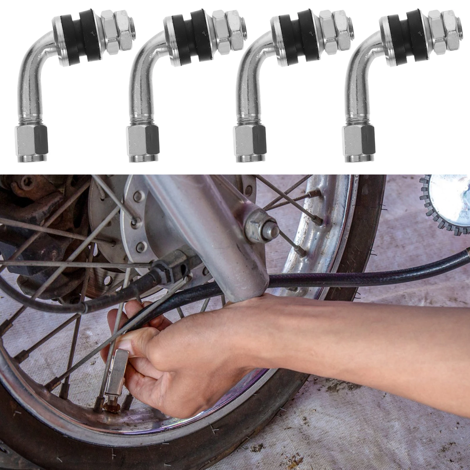 4pcs Tire Extension 90 Degree Valve Stem Extender For Motorcycle Car Accessories Durable Copper Alloy 90-Degree Tire Valve Stem
4pcs Tire Extension 90 Degree Valve Stem Extender For Motorcycle Car Accessories Durable Copper Alloy 90-Degree Tire Valve Stem