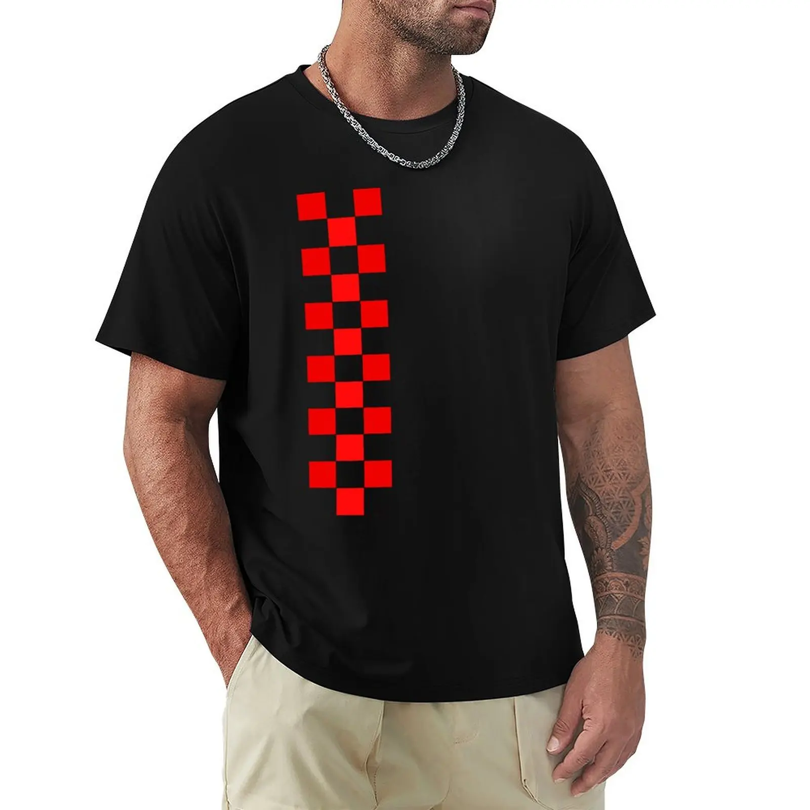 Checkered White Red Line T-Shirt Anti-Perspiration Workout Top
Checkered White Red Line T-Shirt Anti-Perspiration Workout Top
